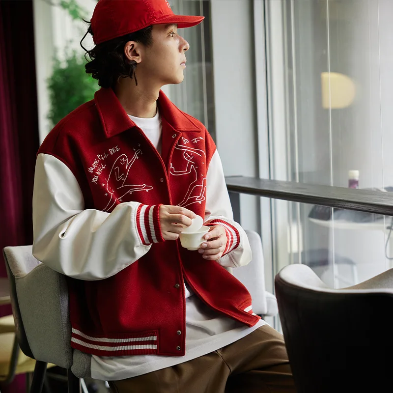 baseball jacket red