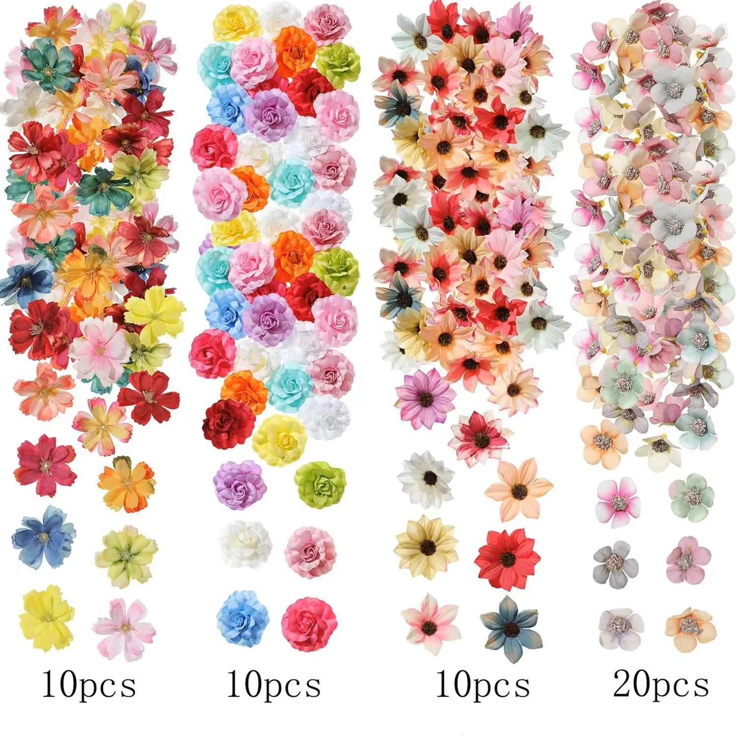20/50/70 Stück künstliche Blumen aus Seide, gefälschte Blumen für Heimdekoration, Hochzeitsdekoration, DIY-Partyzubehör, Kranz, Basteln, Geschenkzubehör
