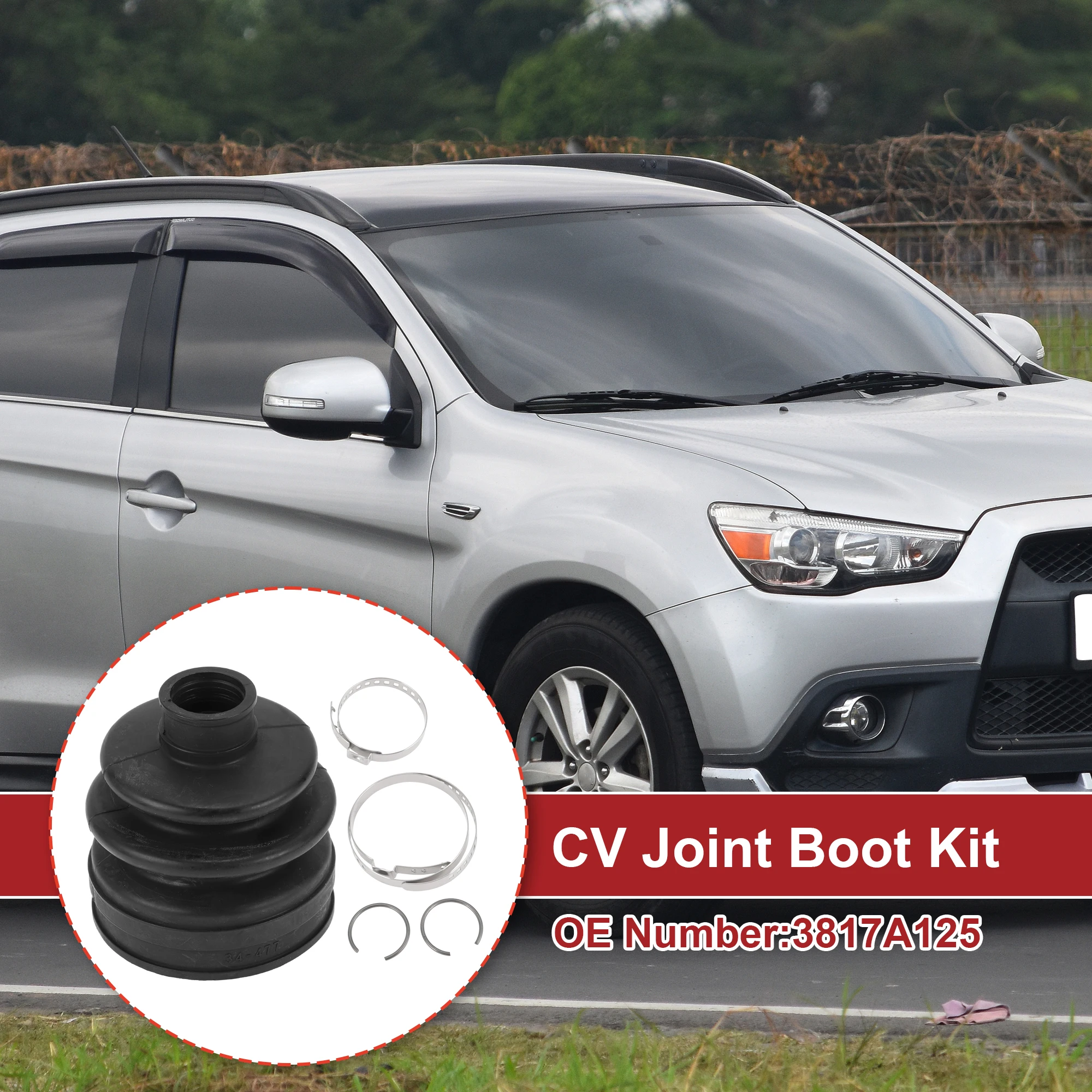 1 Set CV Joint Boot Kit For Mitsubishi Outlander 2007-Inner Constant Velocity Joint Boot W/ Clamps No.3817A125 X Autohaux