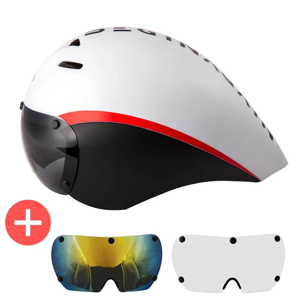 Aero Goggles Bicycle Helmet TT Triathlon Road Bike Helmets Timetrial