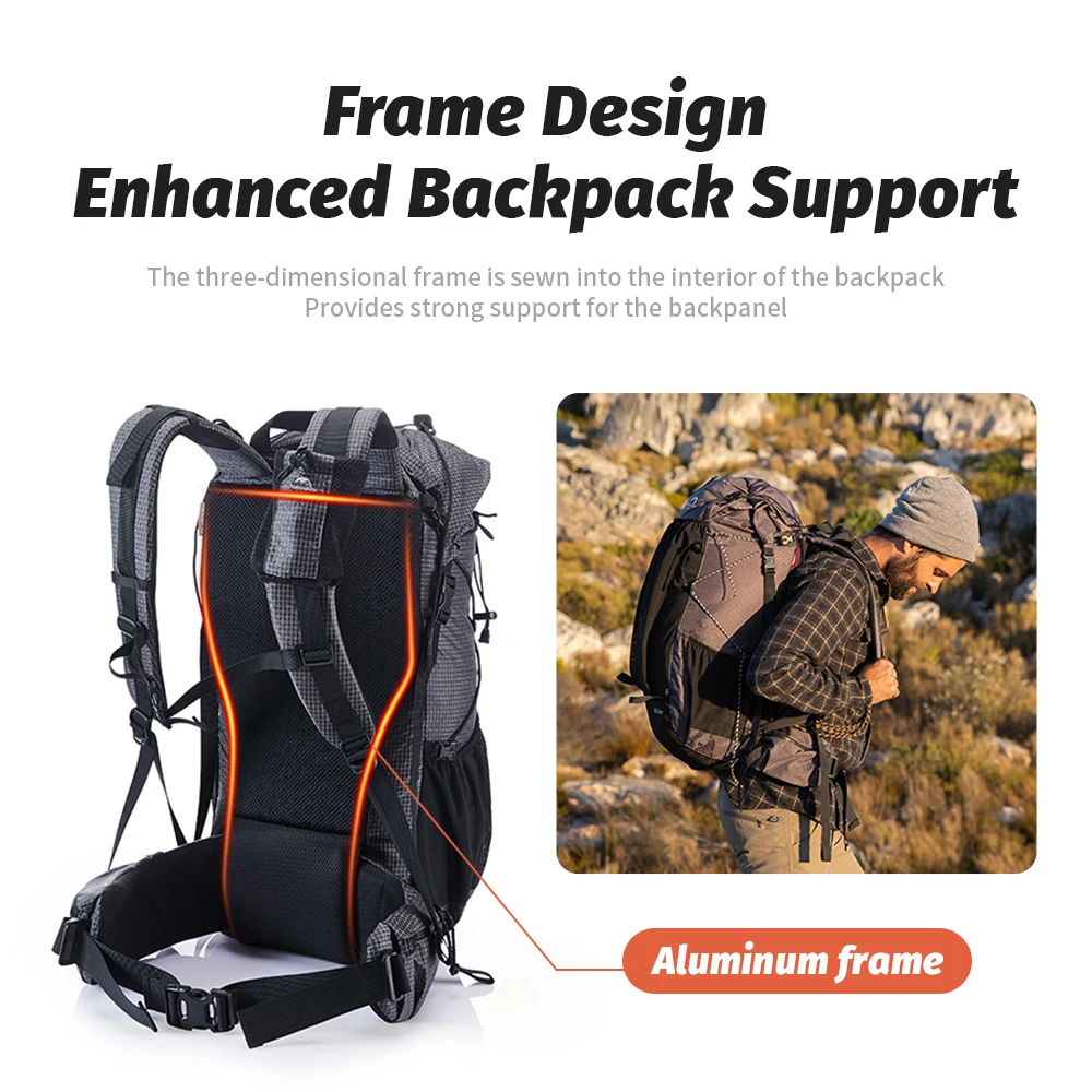 Naturehike Men's Backpack 40L Climbing Backpack Travel Shoulder Bag Fishing Trekking Rucksack Camping Hiking Backpack with cover