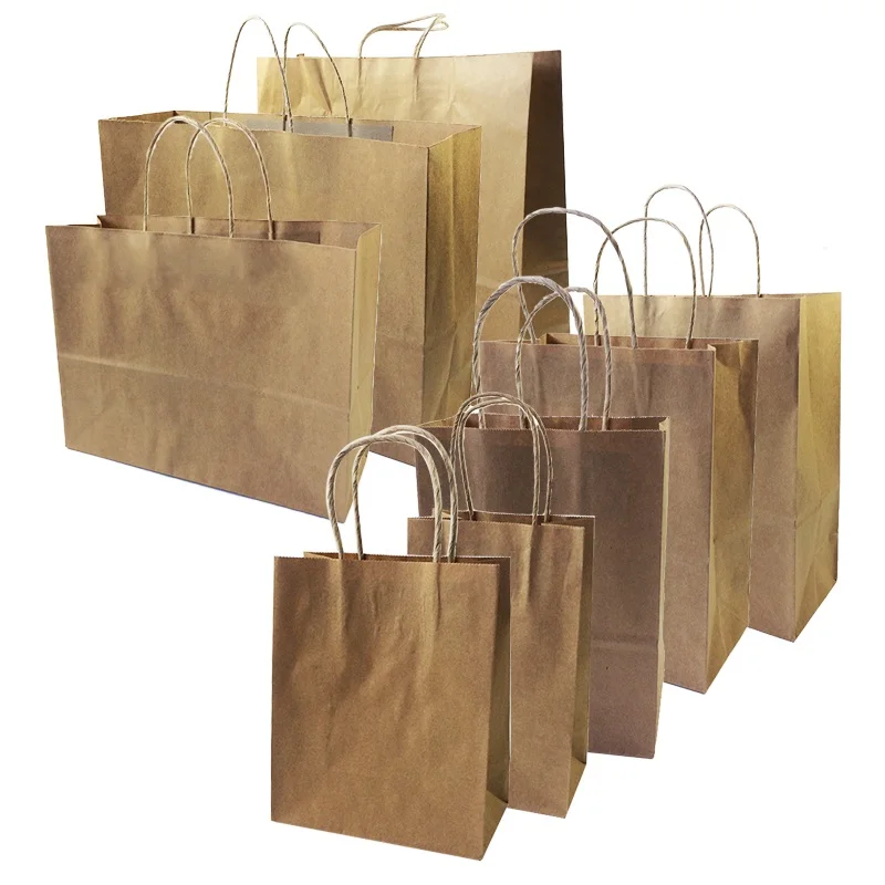 10 Packs of Kraft Paper Bags Eco Friendly Shopping Pouch Colorful Gift Packaging 