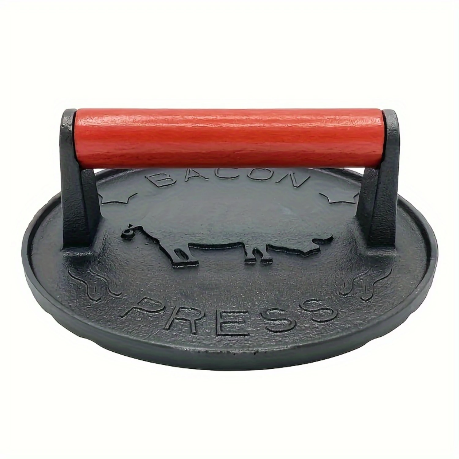 Ergonomic Premium Cast Iron Burger Press-Non-Stick, Manual Meat Patty Maker With Beechwood Handle For Bbq & Grilling Meat