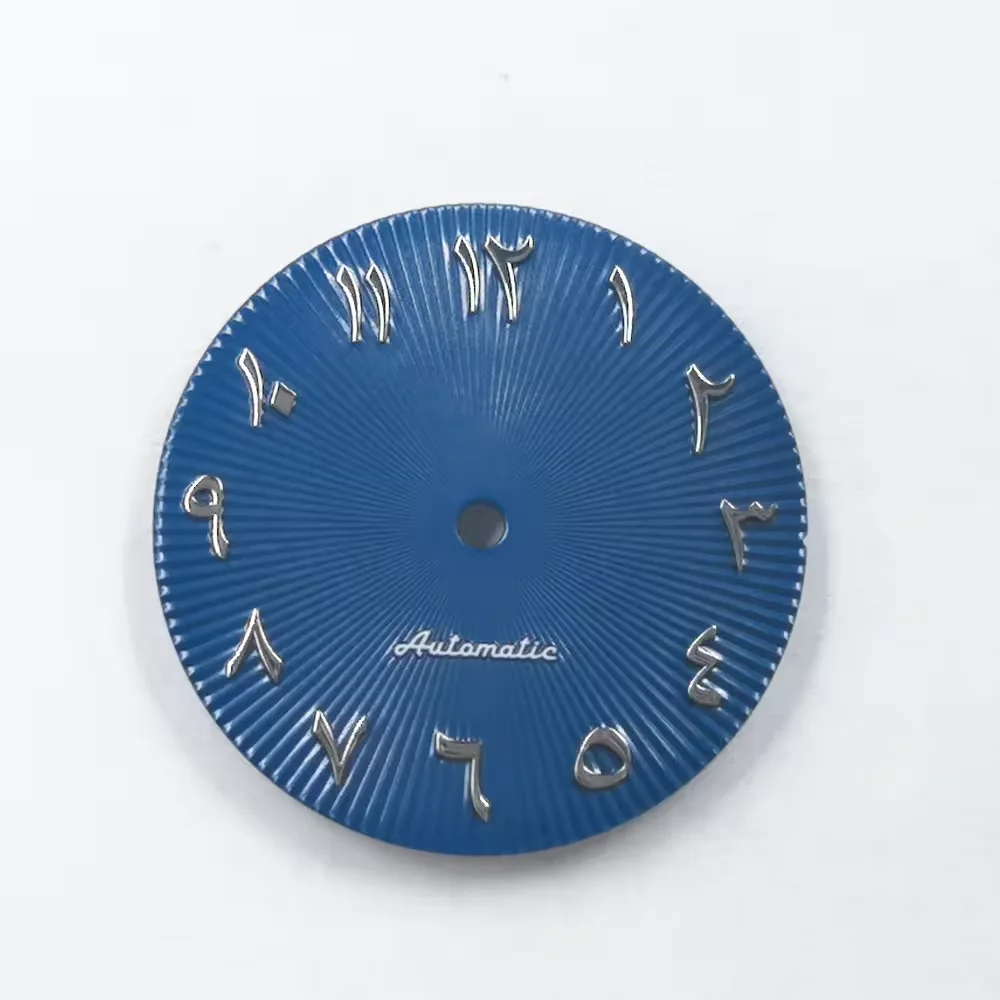 Neiton 29mm 블루 블랙 화이트 그린 은빛 스터드 아라비아 숫자 다이얼 NH35/NH36 무브먼트용 야광 없음