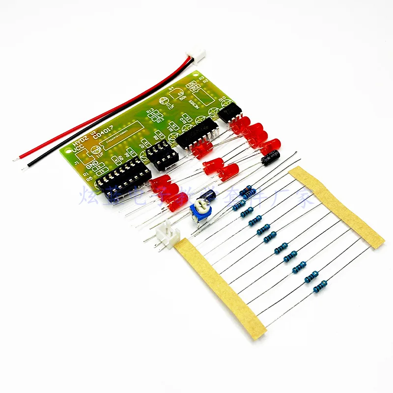 NE555 + CD4017 Praxis Learing Kits LED Blinkende Lichter Modul Elektronische Suite LSD-10 3-4,5 V DIY für Arduino