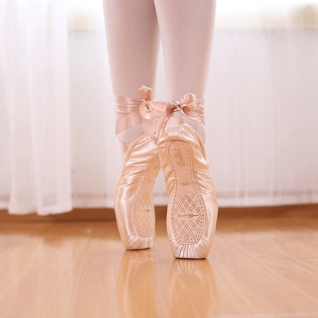 Zapatos de Ballet profesional para niña y mujer, zapatillas de Ballet de  cinta para rendimiento, zapatos de baile de práctica con cintas - AliExpress