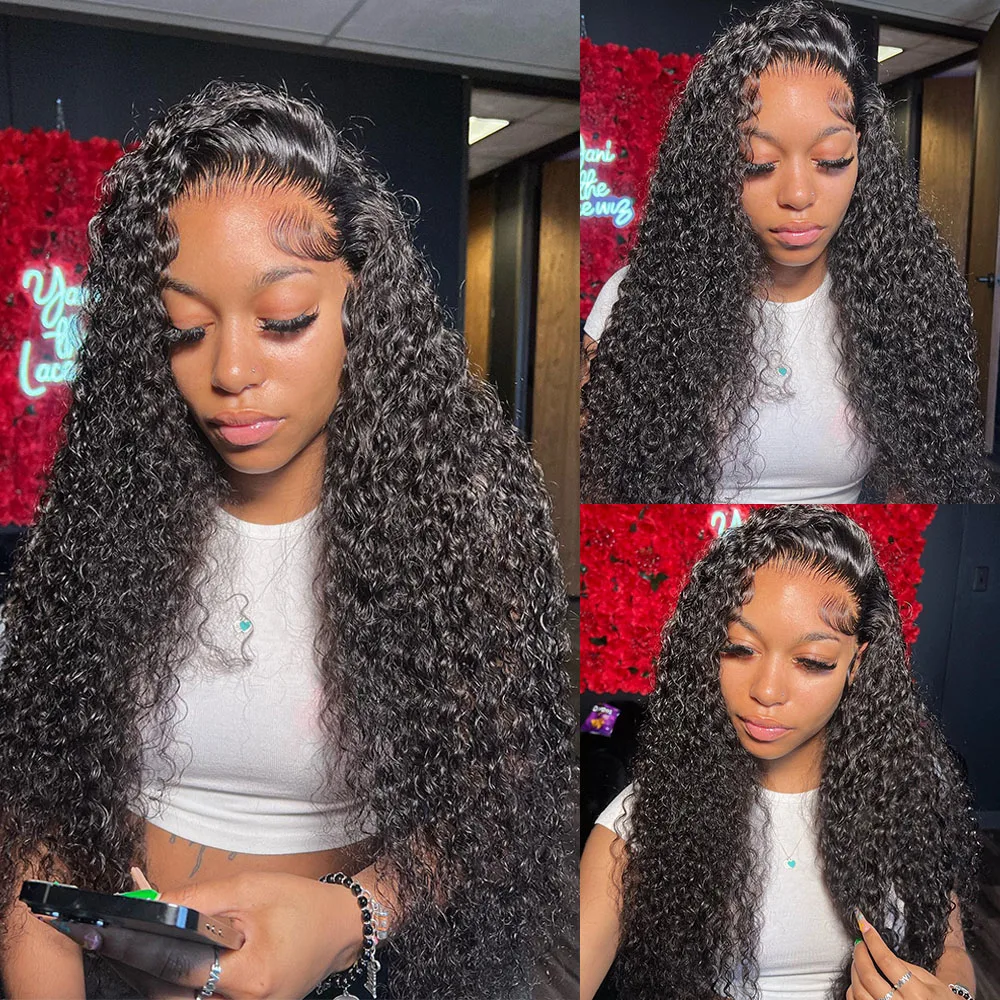 250 Density 30 40 Inch Deep Wave 13x6 HD Lace Front Human Hair Wig For Women Loose Water Curly 13x4 Lace Frontal Wig Human Hair