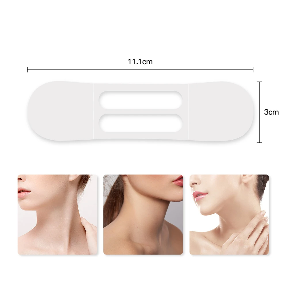 10pcs 투명 목 리프팅 패치 방수 탄력 보이지 않는 페이딩 목 주름 접착 스티커 페이스 리프트 테이프
