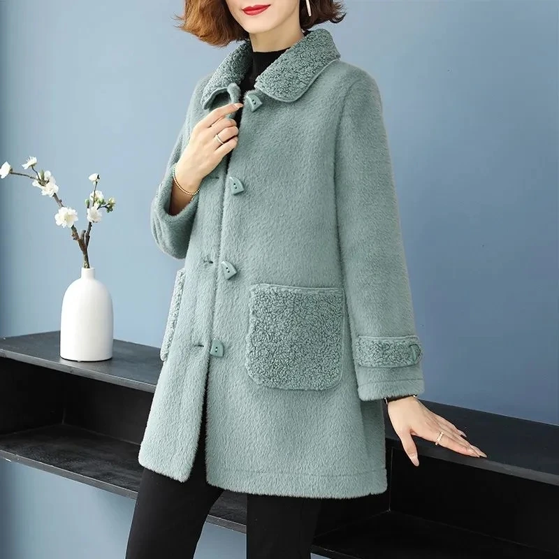 2024 New Mother's Winter  Western-style Long-style Mink Fur Coat For Middle-aged And Elderly Women In Autumn And Winter.