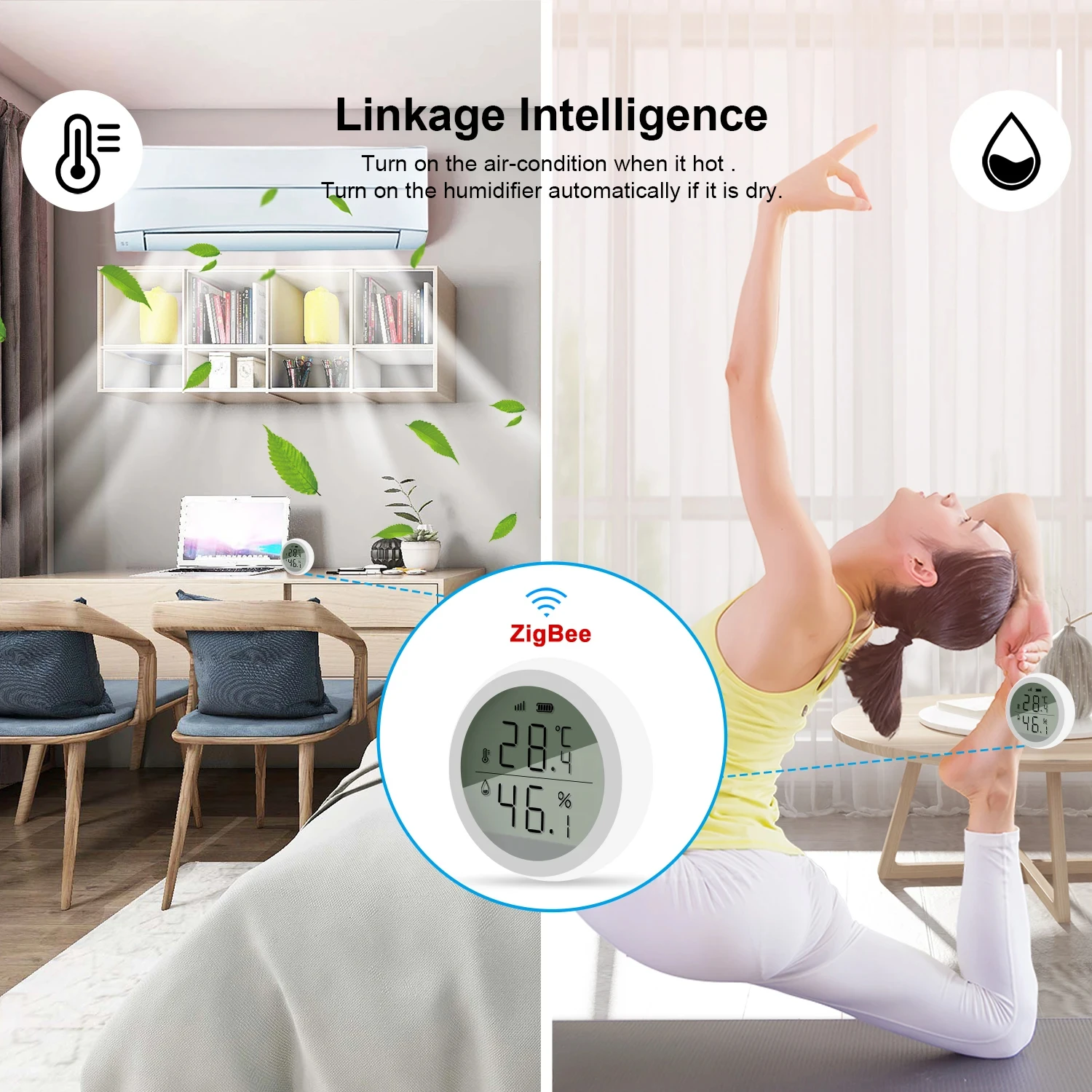 Description Picture 6 of itemTuya Smart ZigBee Temperature Humidity Sensor Intelligence Scene Real-time Detecting Thermometer Alexa Google Home Voice Control