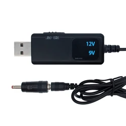 Universal USB Boost Converter Cable with Adjustable Voltage Output (5V to 12V) and 3.5x1.35mm Connector for Power and Charging Solutions (KWS - 910)