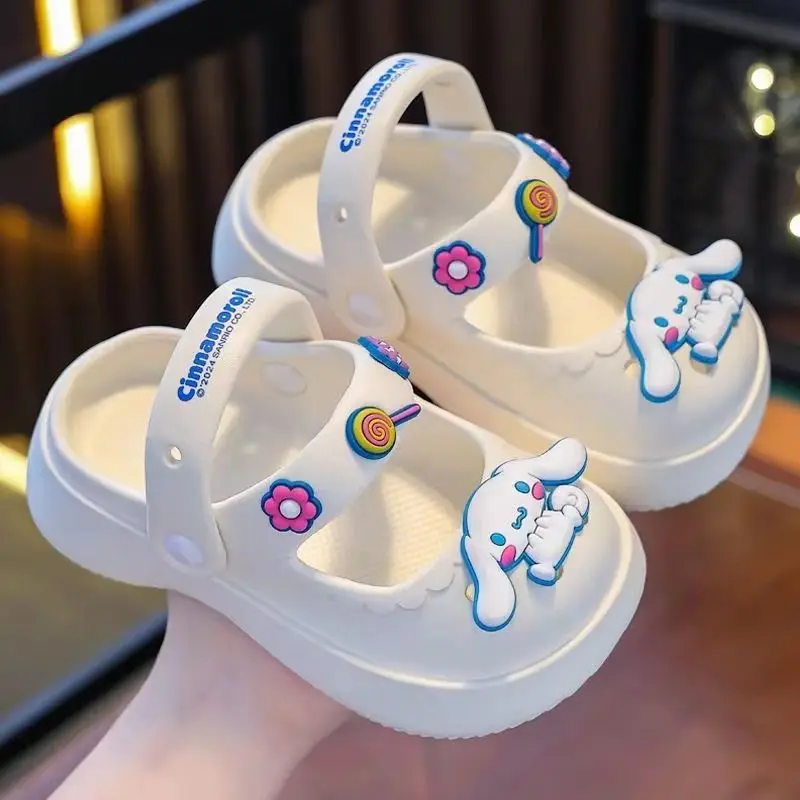 

Sanrio Summer Children Slippers Kuromi My Melody Kawaii Anime Shoes Girl Heart Sweet Cute Babys Soft Anti-Kick Slip-On Kid Gift
