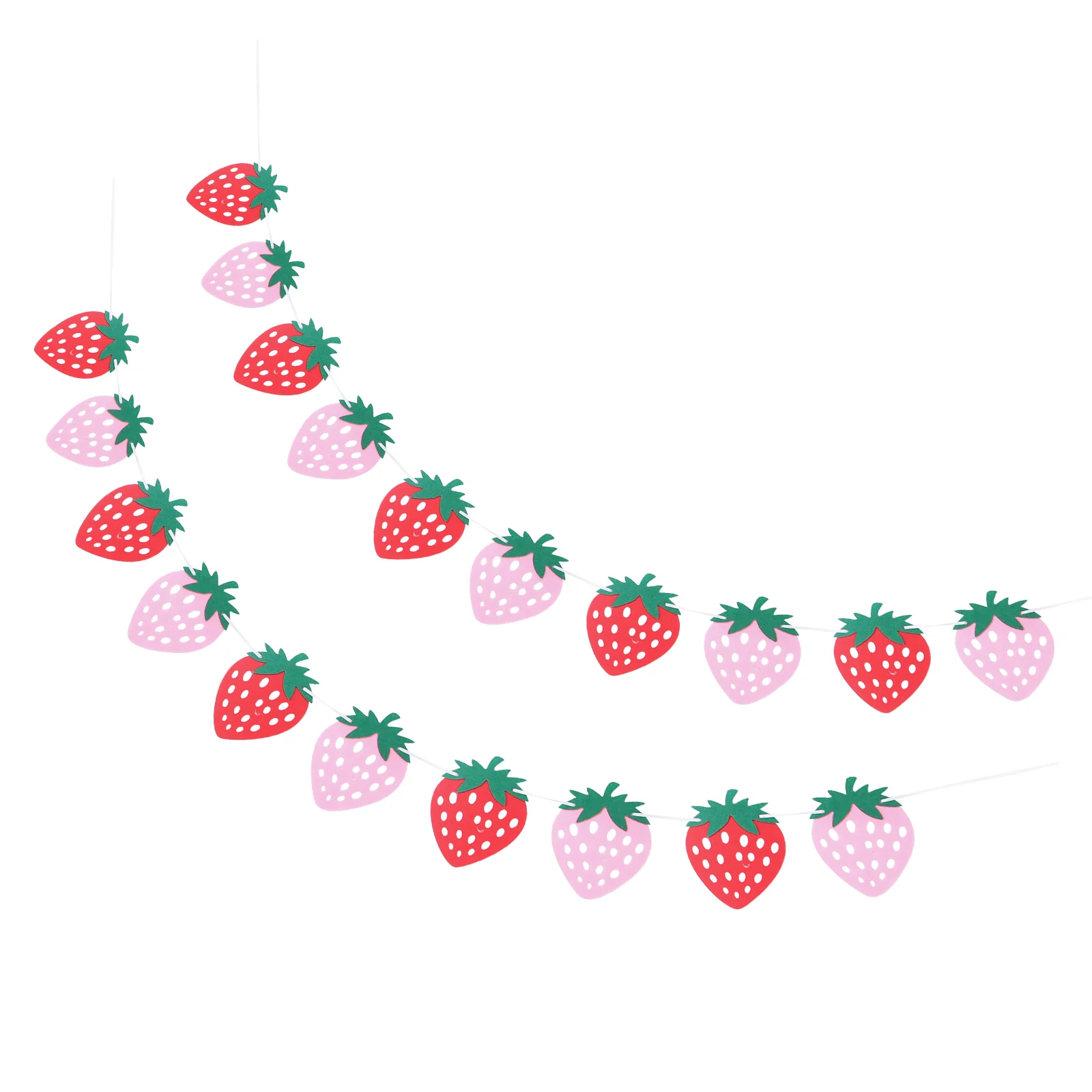 

2 Sets Strawberry Pull Flag Napkins Happy Birthday Banner Hanging Ornament Bunting