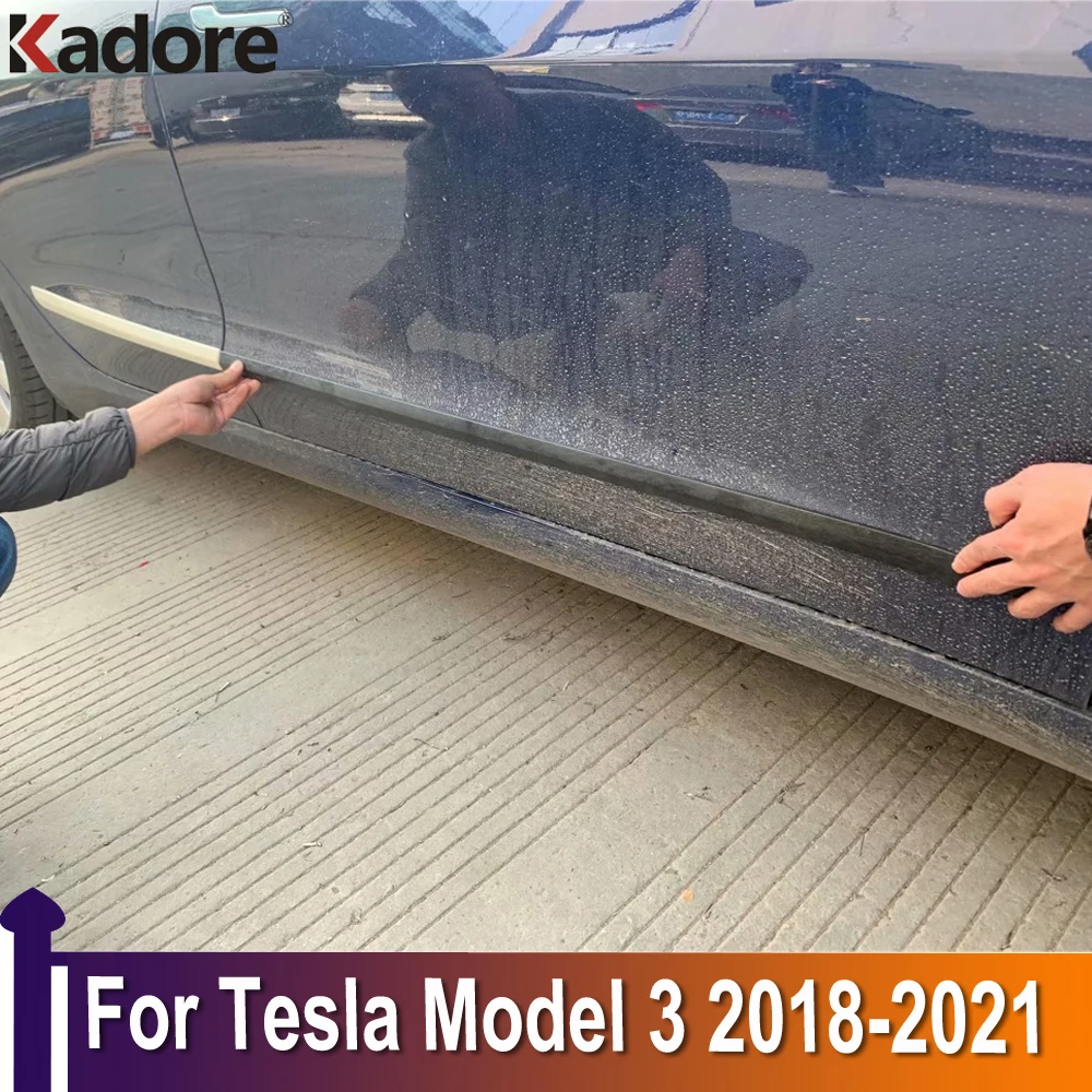Для Tesla Model 3 2018 2019 2020 2021 Хром Корпус боковой двери молдинг линия крышка отделка