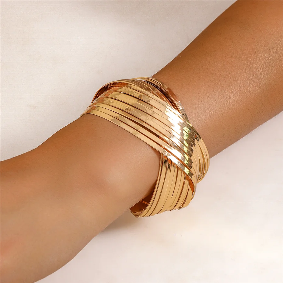 High Quality Goth Cross Wide Open Cuff Bangle for Women Statement Heavy Metal Arm Bracelet Pulseras Grunge Jewelry Steampunk Men