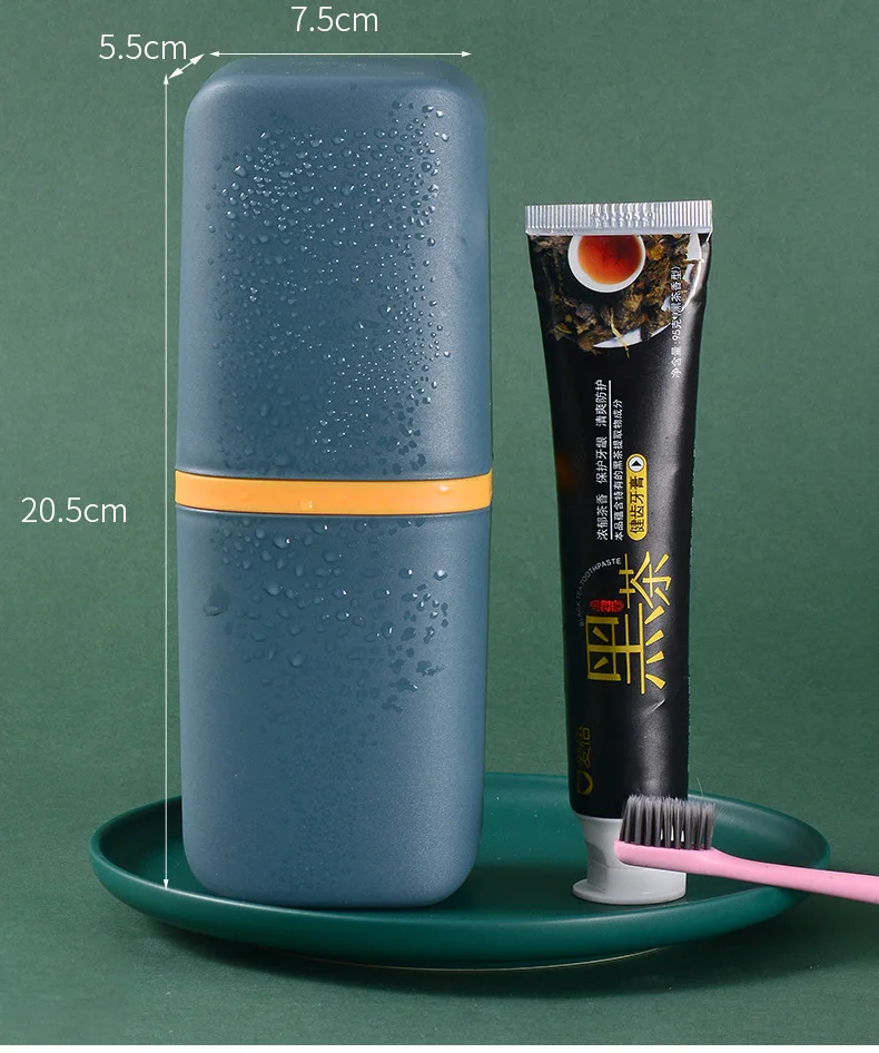 Portable Travel Toothbrush Storage Box Detachable Including 2 Cups Toothpaste Storage Case And Carrier
