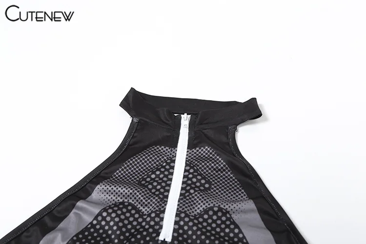 Printed Stunning Bodysuits Women Hipster Halter With Zipper Backless Bandage Sexy Playsuit Female Summer Swim Trend Wear