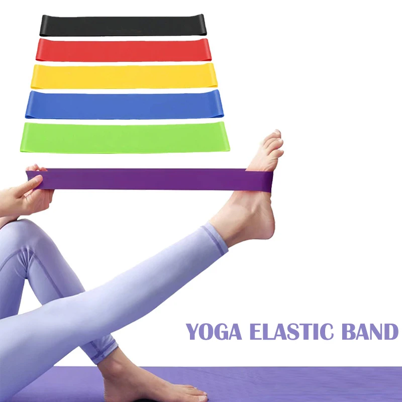 Portable Yoga Tension Belt Rubber Resistance Bands Pilates Squat Butt AIDS Stretching Exercise Equipment yoga resistance bands