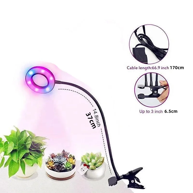 LED grow aquarium light bulb For hydroponics plant LED Grow Light with Flexible Lamp Holder Clip Plant Growth Light