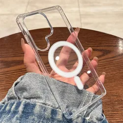 Magnetic Transparent Shockproof Phone Case with Magsafe Compatibility for S26Ultra (Clear)