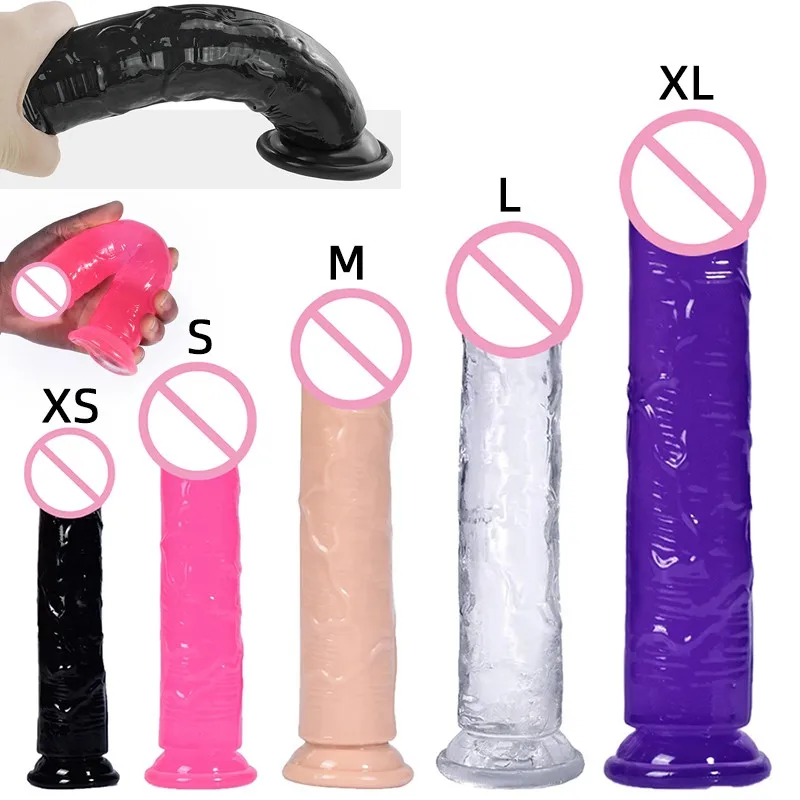 Soft Jelly Egg Free Dildo Penis Suction Cup Masturbator Orgasm SM Vaginal G-Spot Massage Butt Plug Anal Trainner Crystal Dildos sex toys