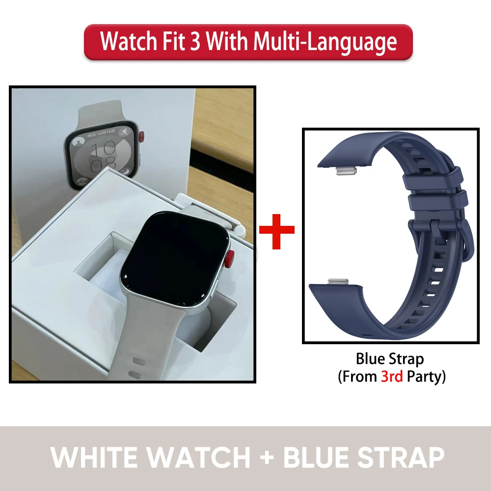 thumbnail image 1 of Huawei Watch Fit 3 Smartwatch Fit3 Pantalla AMOLED de 1,82 pulgadas Llamadas Bluetooth Reloj inteligente Diseño ultradelgado Batería de larga duración, 1 of 5