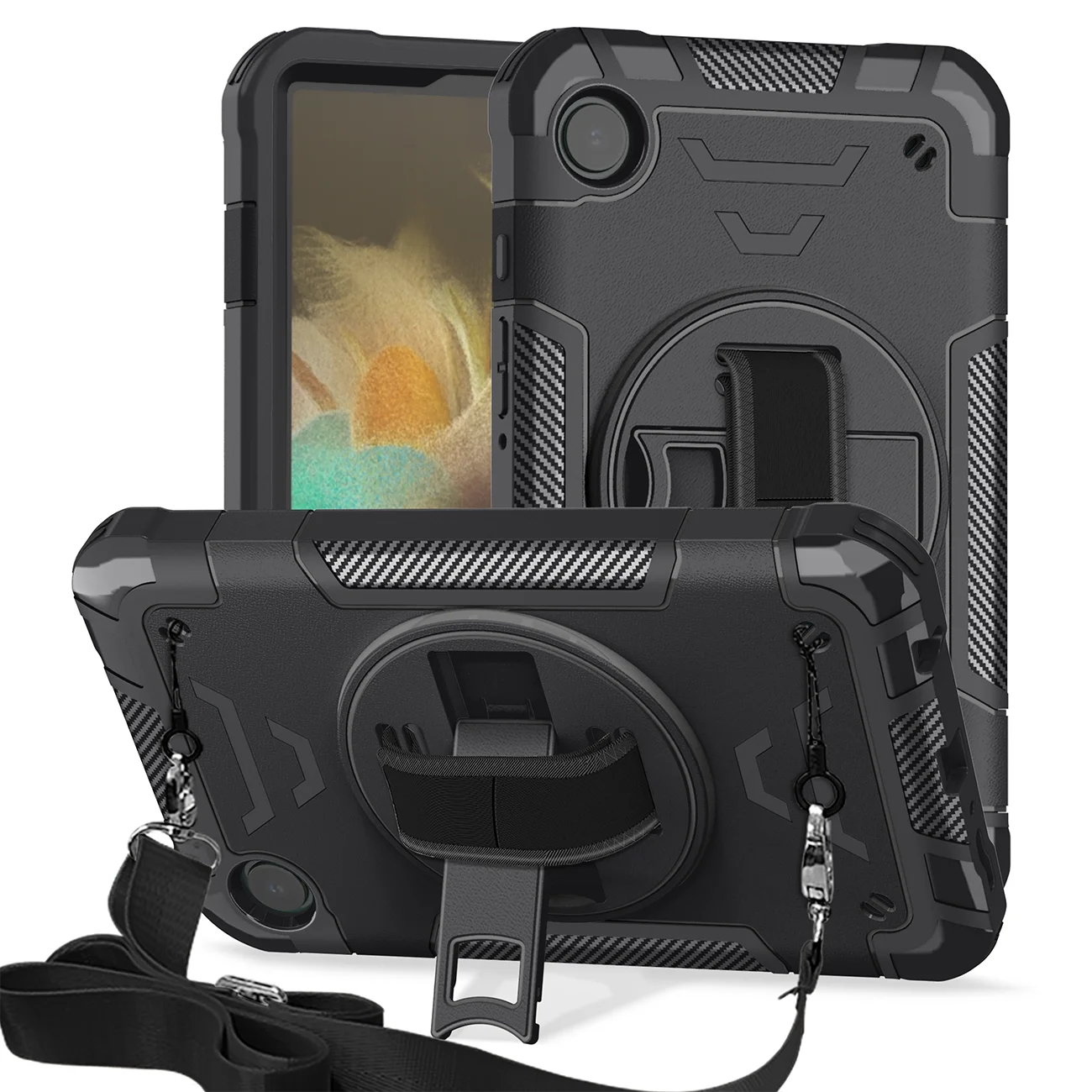 Heavy Duty Shockproof Tablet Case with Stand and Shoulder Strap