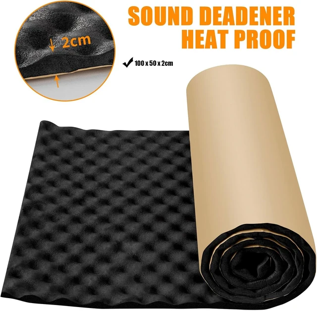 100x50x2cm Insulation Roll Auto Self-Adhesive Sound proofing Foam for Van Car Sound Sound deadening mat Noise Acoustic Dampening
