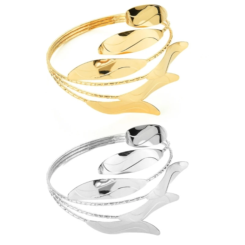 

Q1FA Lady Arm Cuff Нежная листва Armlet Armband Регулируемый браслет для лета