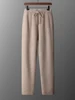 2024 Men's 100% Merino Wool Knit Trousers Autumn Winter Thick Pencil Pants  Soft Warm Cashmere Pants Basic Smart Casual Pants 2