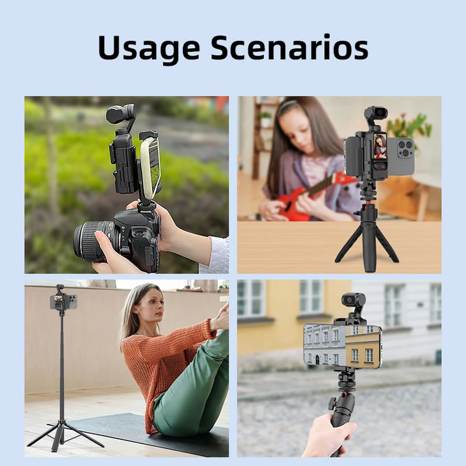 Supporto Per Telefono Con Vite 1/4 E Slot Cold Shoe Per DJI Osmo Pocket 3 - Staffa Di Espansione Con Protezione, Accessorio Per Teleprompter E Riprese - 6