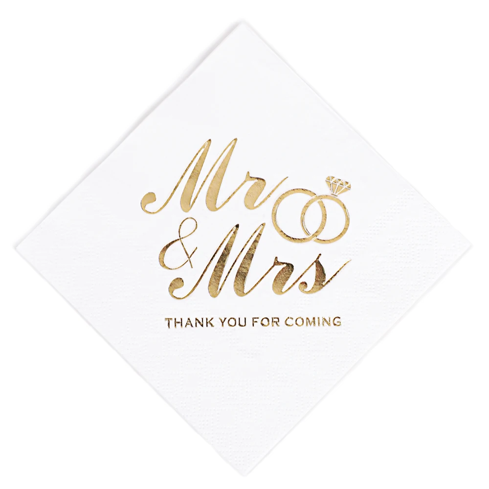 

Персонализированные бумажные салфетки, Mr Mrs, ужин, напиток, коктейль, салфетка для обеда на свадьбу, детский свадебный душ, декор стола