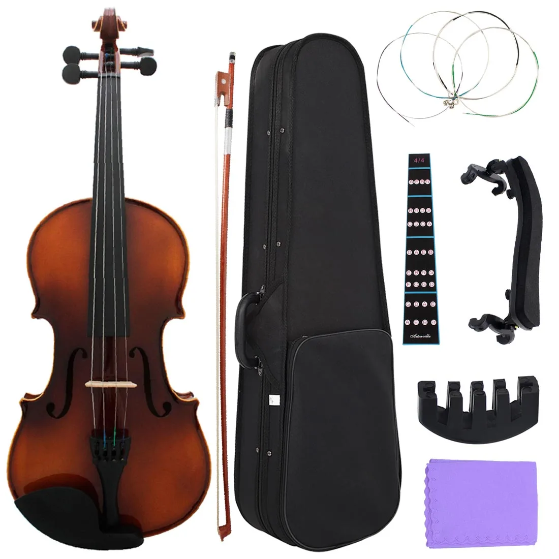 44ViolinMapleWoodBeginnerViolinwithViolinShoulderRestBox