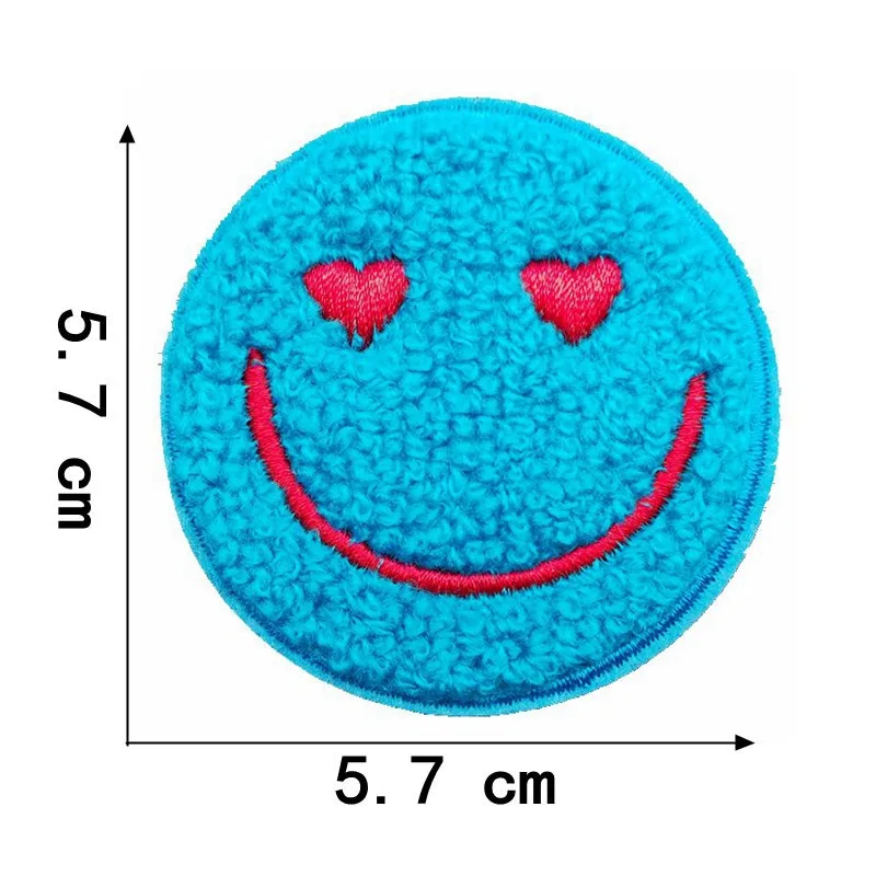 1Pcs Round Expression Smiley Face Patch Clothes Iron on Embroidered Sew Applique Cute Fabric Badge Garment Apparel Accessories 