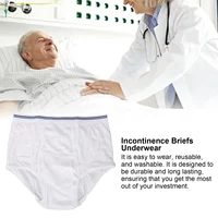 Men Incontinence Briefs Cotton Absorbent Washable Reusable Incontinence Overnight Underwear Urine Incontinence Elderly Male 1