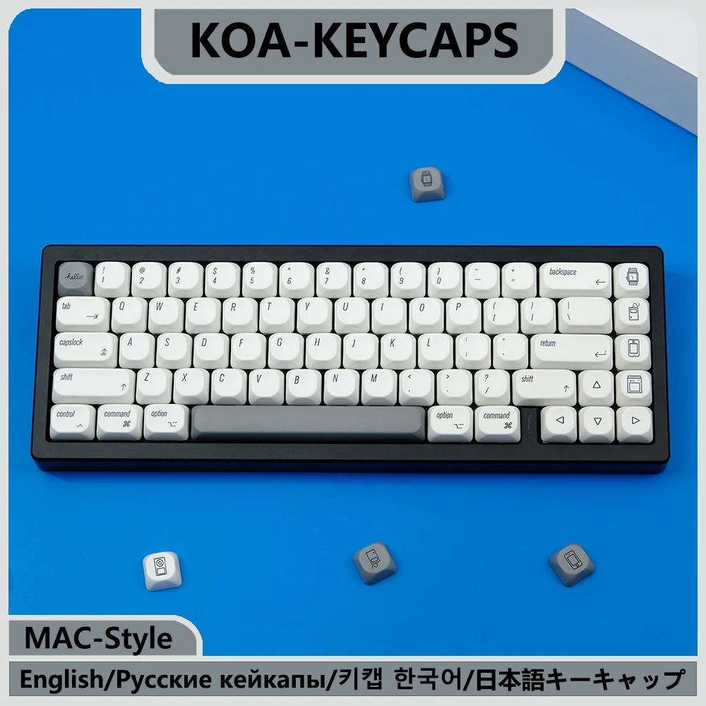 KBDiy KOA PBT 키 캡 유사한 MOA 키 캡 7u MAC ISO 일본어 한국어 러시아어 기계식 키보드 Matcha Glimmer Retro Key Cap