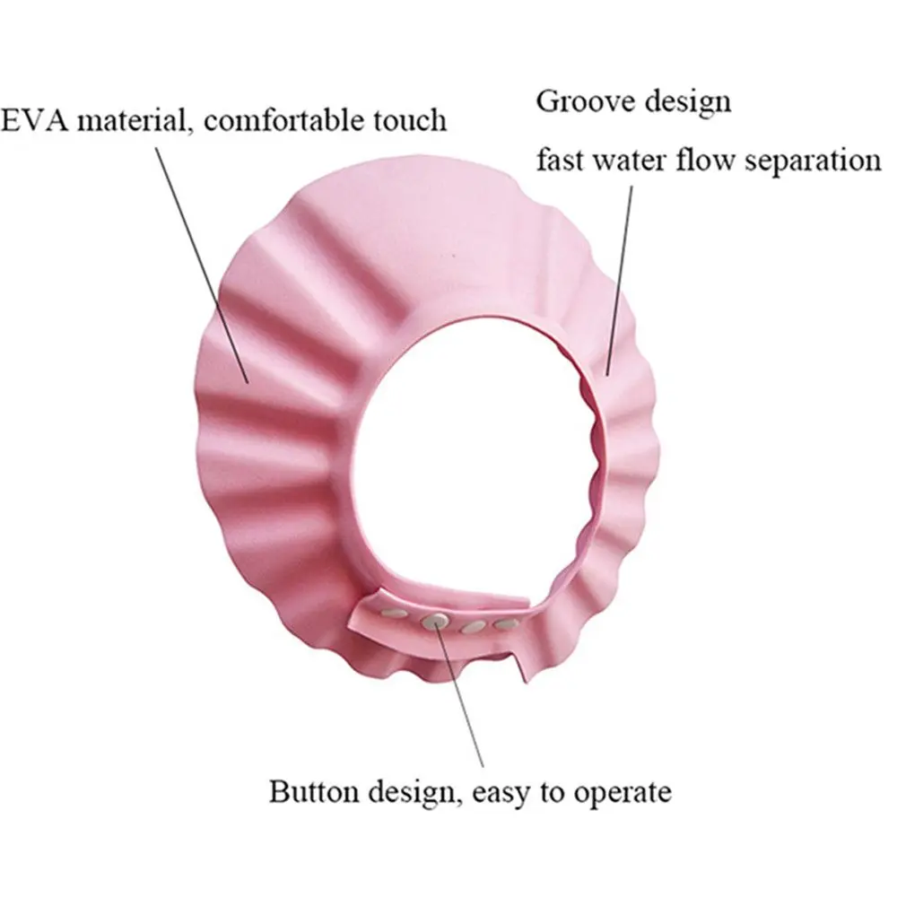 Adjustable Baby Shower Caps Child Kids Shampoo Hat Wash Hair Bath Shield Waterproof Ear Eye Protection Visor
