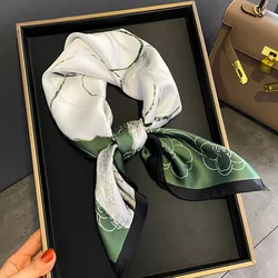 Luxurious Silk Plaid Scarf for Women - Soft Satin Neck and Hair Accessory (JNC047-04)
