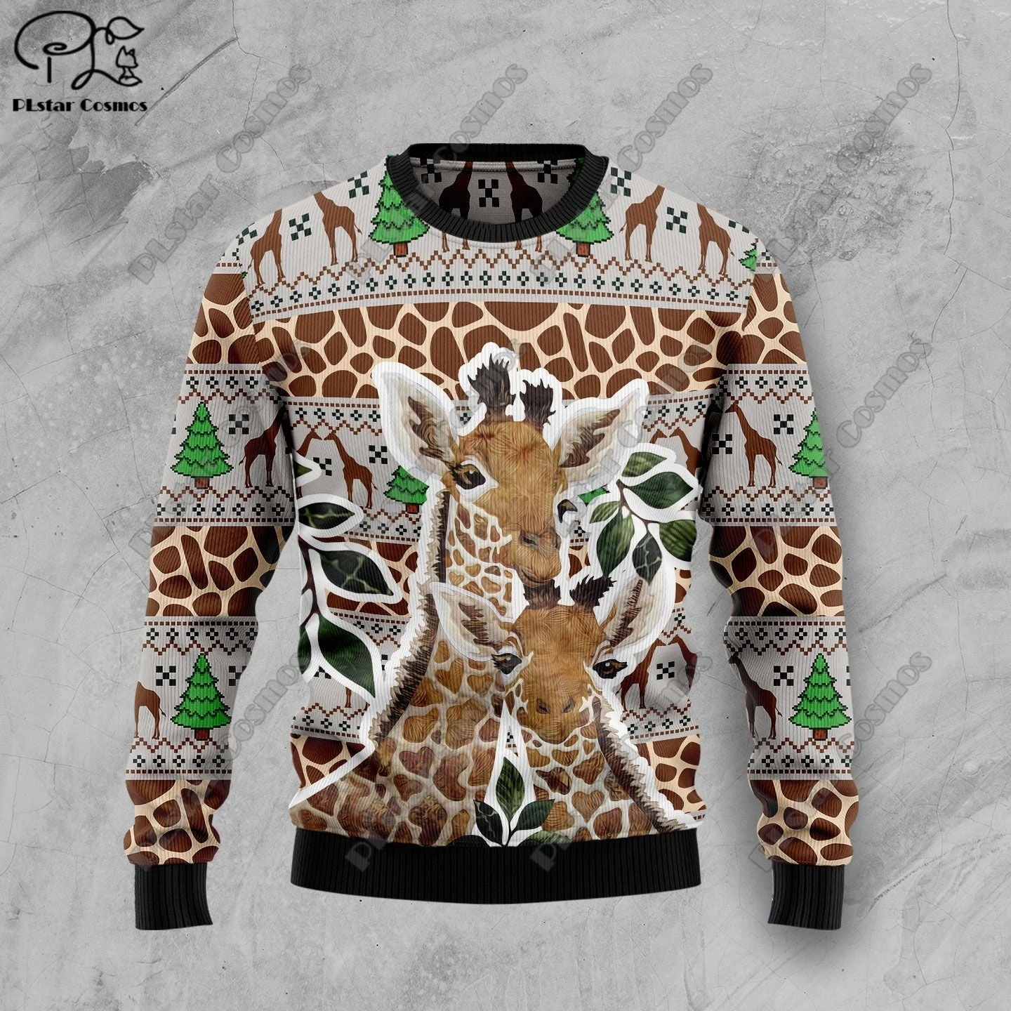 New 3D printed Christmas elements Christmas tree Santa Claus pattern art print ugly sweater street casual winter sweater S-3