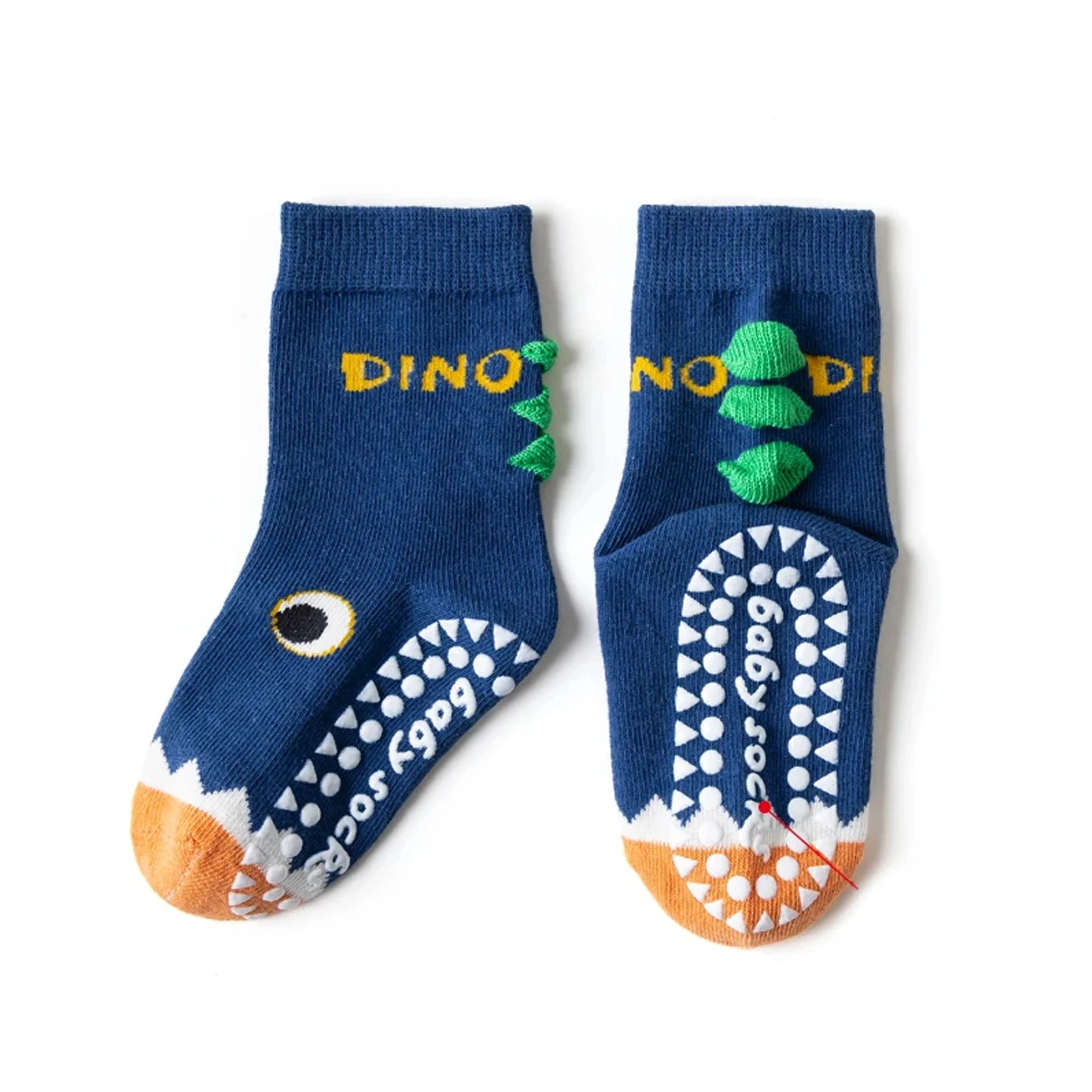 5 pairs of children's mid tube socks, spring and autumn adhesive point floor socks, playground anti slip socks, trampoline socks 5