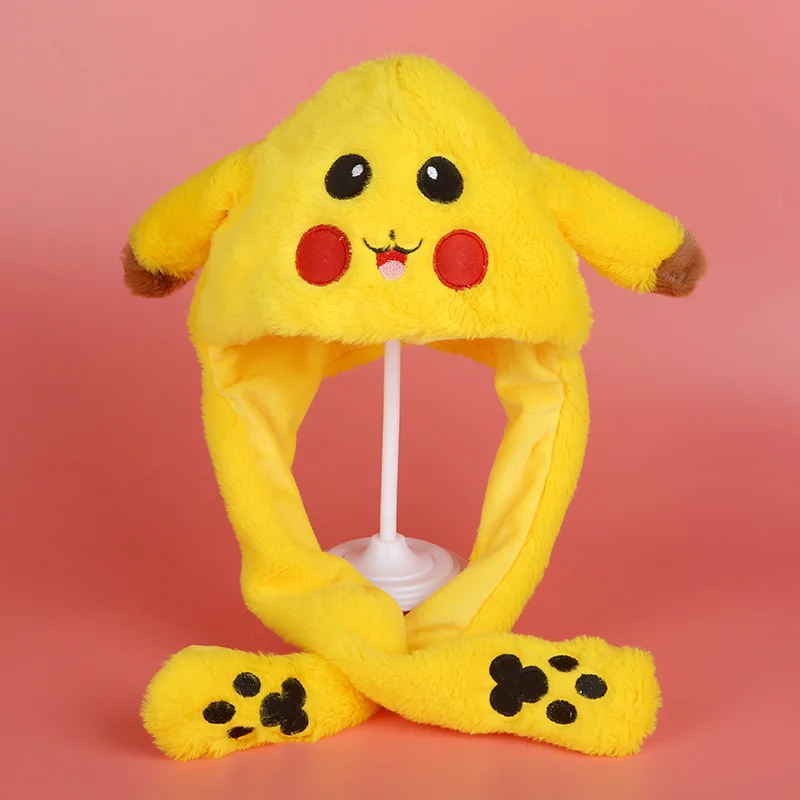 

Plush Pokemon Luminous/No Hat Moving Light Ears Hat Pikachu Lovely Funny Bunny Ears Toy Hat Girlfriends Children Christmas Gifts