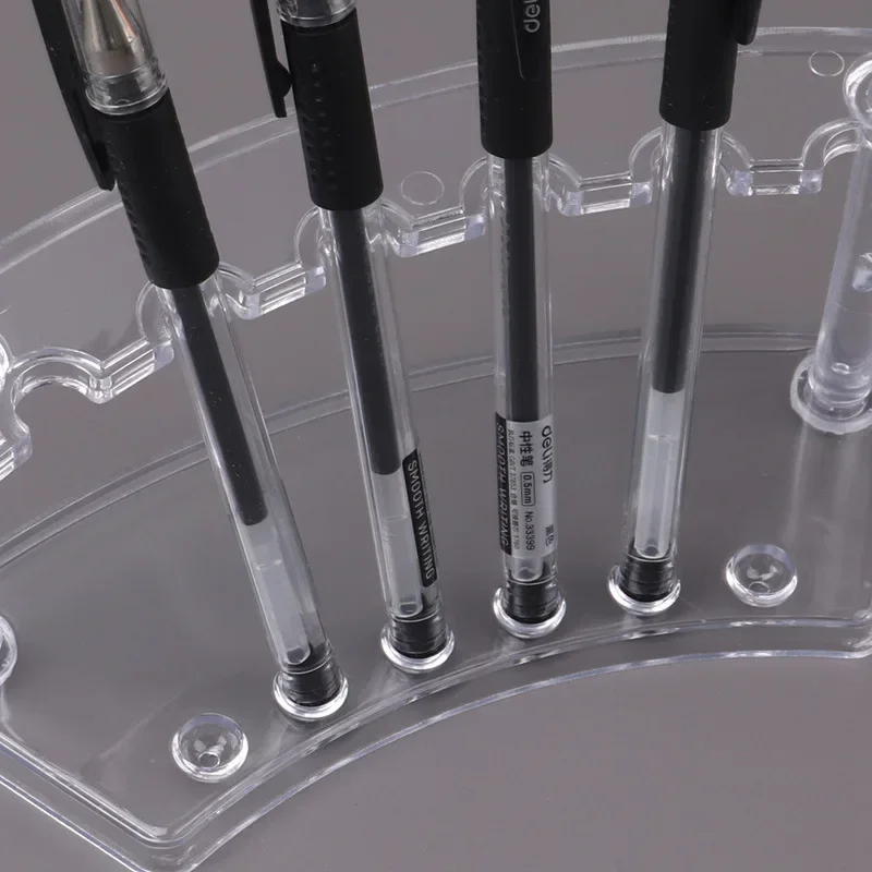 Plastic Transparent 6 Slot Pencil Pen Spoon Jewelry Display Holder Stand Rack Pen Holders Desk Accessories pen holder desk organizer pen and brush holder