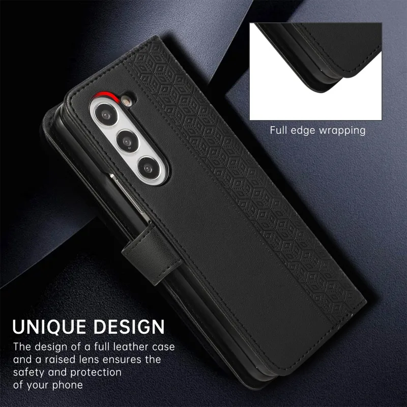 Leather Flip Wallet Phone Case with Card Holder - Protective Cover