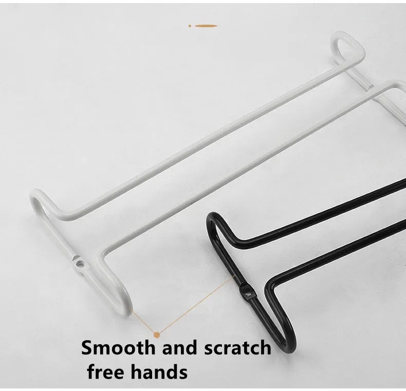Wine Glasses Holder Bartender Stemware Hanging Rack Under Cabinet Stemware Organizer Glass Goblet Iron Rack Bar Tool 1PCS cup storage holder