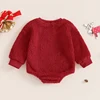 2024-06-04 Lioraitiin Baby Girl Christmas Fleece Jumpsuit Elk Embroidered Round Neck Long Sleeve Romper Able Bodysuits 2