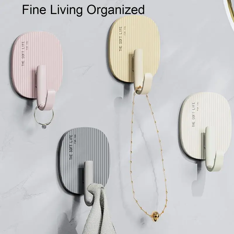 

Bathroom Towel Hooks Punch-Free Convenient Towel Holder Coat Hooks For Wall 4 Pcs Convenient Towel Holder Hat Hangers