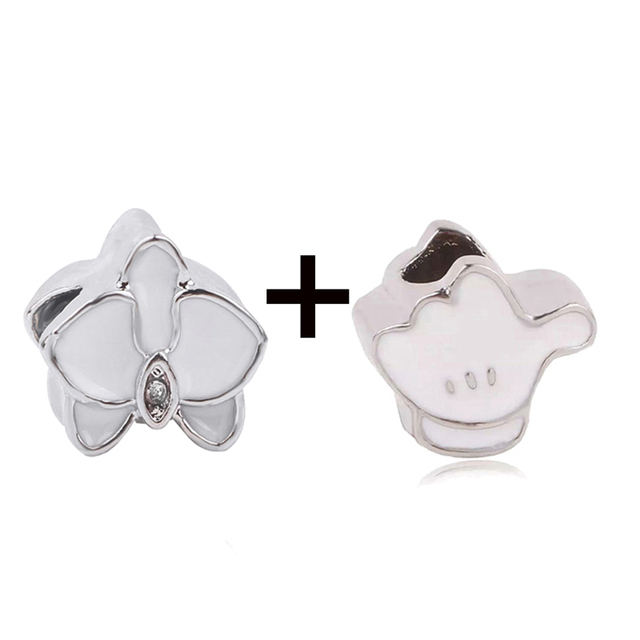 New Design White Heart Charm Beads Pendant Fit European Style Brand Bracelets Necklaces For Women Jewelry Making