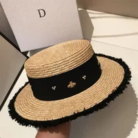 Summer Straw Hat 2024 New Flat Top French Straw Hat Elegant Women's Outdoor Vacation Sun Hat Summer Hat 모자 gorras beach - Image 4