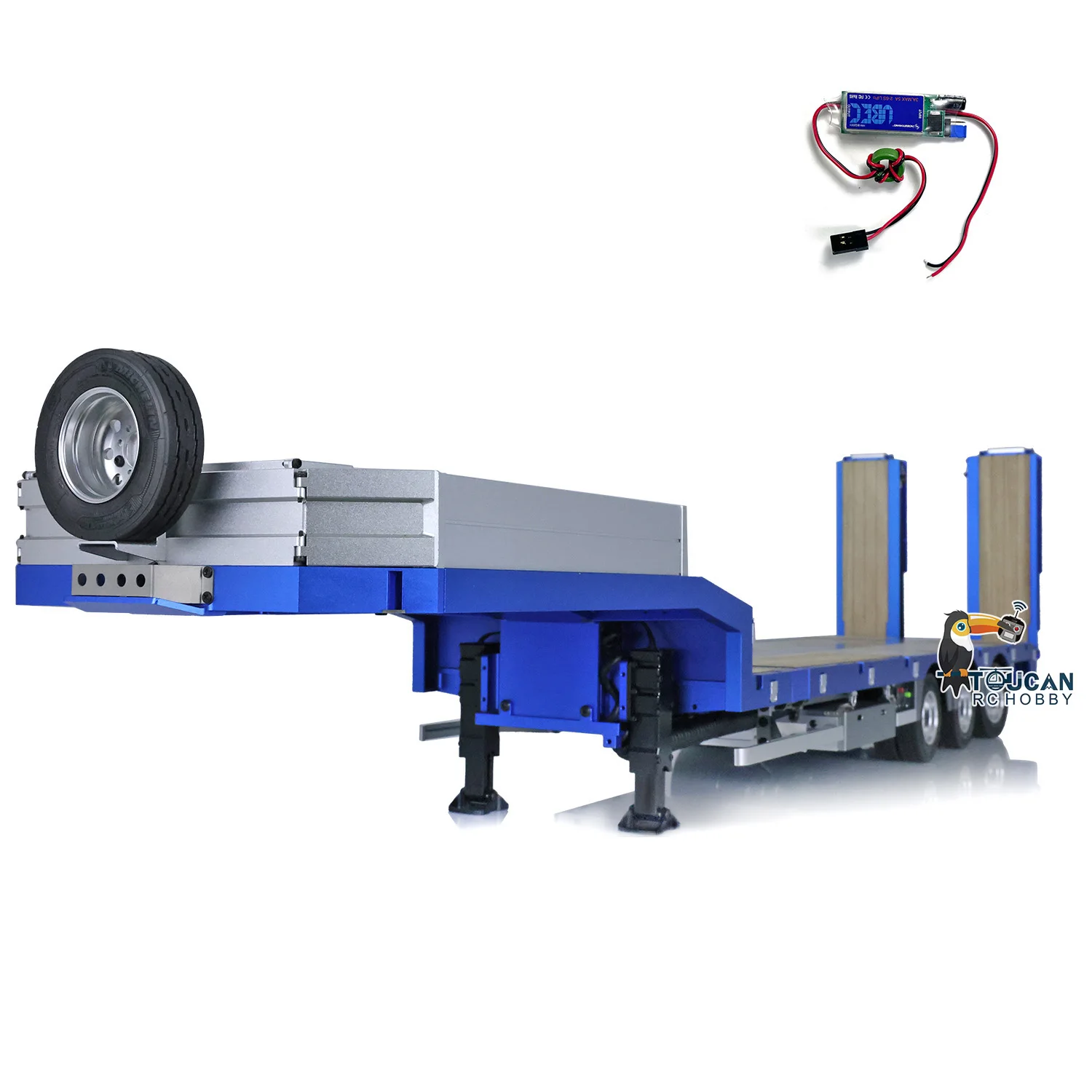 NOOXION 1/14 3 Axles Gooseneck Trailer Metal CNC Trailers UBEC for RC Tractor Trucks Cars Model Painted Toy with Servo THZH1752 2