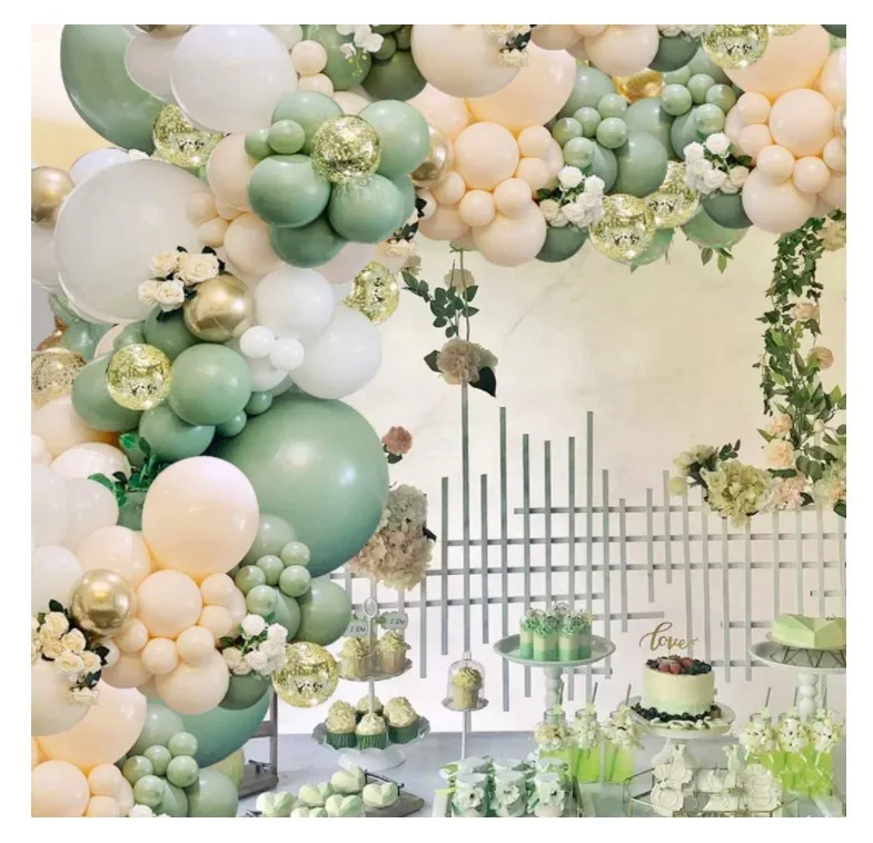 

Гирлянда с воздушными шарами оливково-зеленого цвета, с авокадо, для одного ребенка, для дня рождения, детское украшение